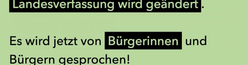 Landesverfassung geschlechtergerecht!?