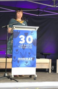 Dr. Jessica Bock bei ihrer Keynote-Rede