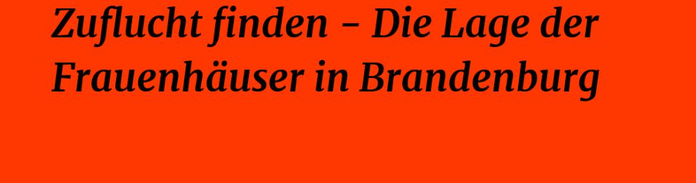 Hörtipp: Die Lage der Frauenhäuser in Brandenburg